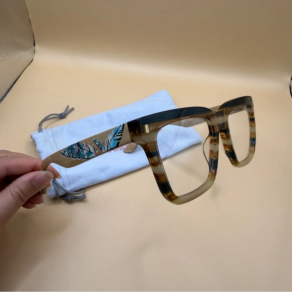 Zeelool Tortoise Shell Square Glasses, No Prescription
